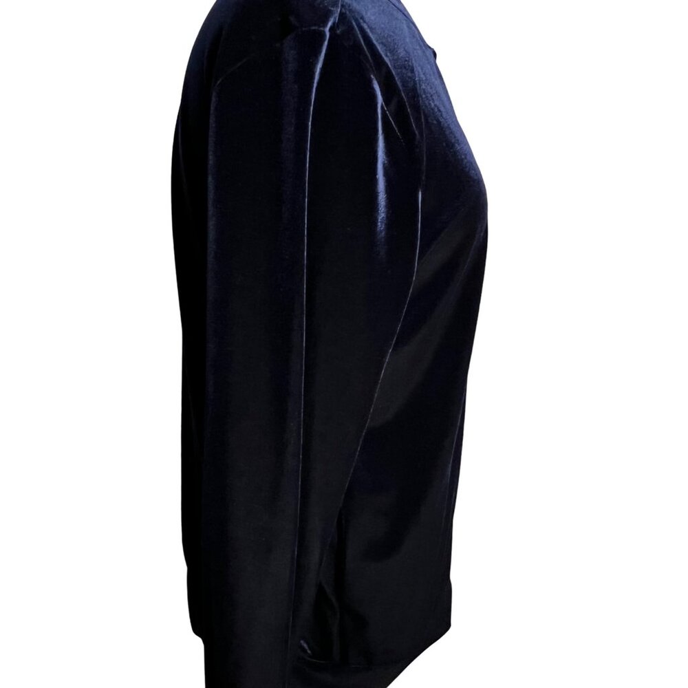 BP women’s medium Valore velvet jacket front full zipper long sleeve blue - Picture 7 of 12